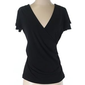 Banana Republic black wrap top size Petite small